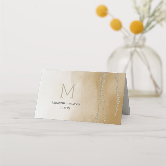 Carte De Placement Awash Elegant Aquarelle dans le numéro de table de (Dos)