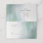 Carte De Placement Awash Elegant Aquarelle dans Ocean Numéro de table (Extérieur déplié)