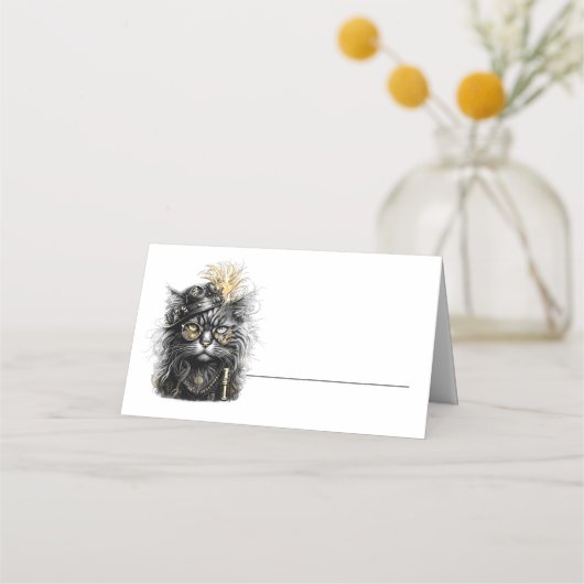 Carte De Placement Awesome Steampunk Cat (Devant)