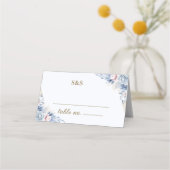 Carte De Placement Azure & Ivory Floral Romance Wedding (Dos)
