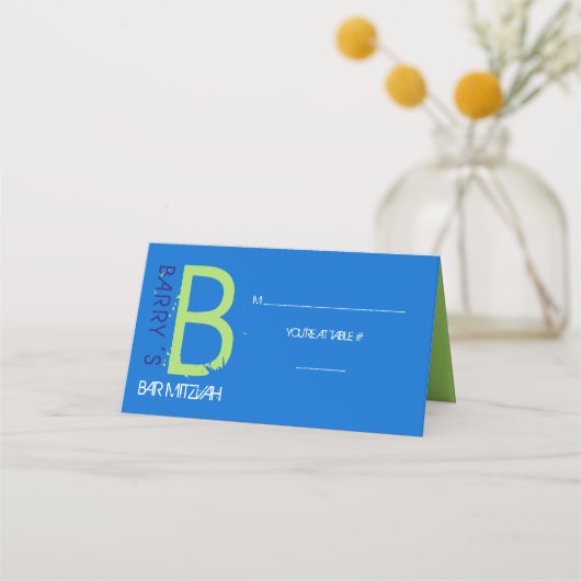 Carte De Placement B COLLECTION INITIALE Bar Mitzvah Siège Escort (Devant)