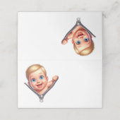 Carte De Placement Baby Boy Peeking Baby shower Merci blanc (Extérieur déplié)