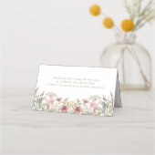 Carte De Placement Baby in Bloom Spring Fleur sauvage Baby shower flo (Dos)