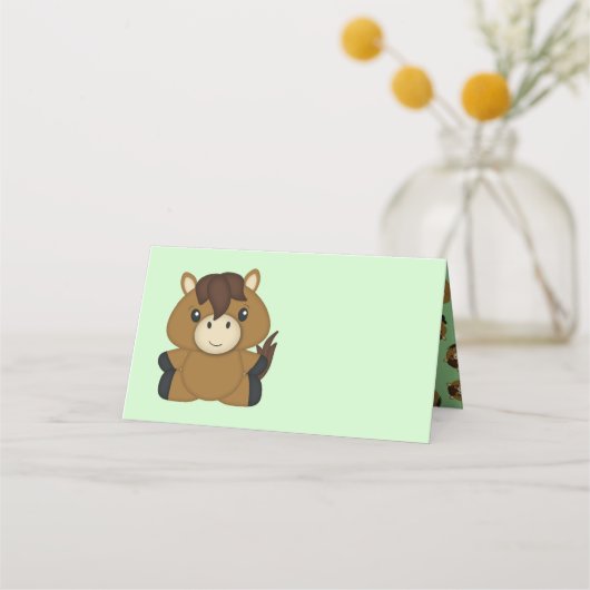Carte De Placement Baby shower à cheval (Devant)