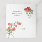 Carte De Placement Baby shower à l'aquarelle tendance Meadow Strawber (Extérieur déplié)