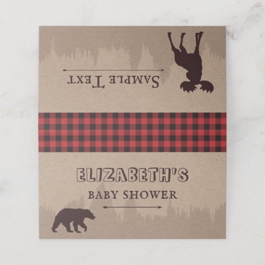 Carte De Placement Baby shower à thème de bison plaqué rustique (Extérieur déplié)