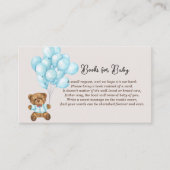 Carte De Placement Baby shower Bébé Bleu Ours Livres Pour Bébé (Devant)