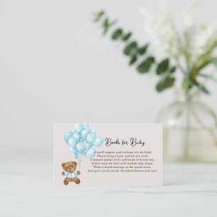 Carte De Placement Baby shower Bébé Bleu Ours Livres Pour Bébé