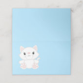 Carte De Placement Baby shower chat Kitty Blue (Extérieur déplié)