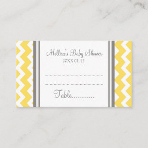 Carte De Placement Baby shower Chevron Jaune Table Paramètre