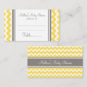 Carte De Placement Baby shower Chevron Jaune Table Paramètre (Devant / Derrière)