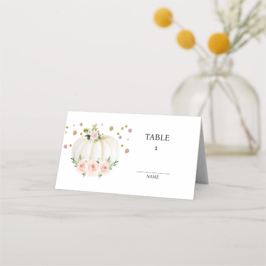 Carte De Placement Baby shower citrouille (Devant)