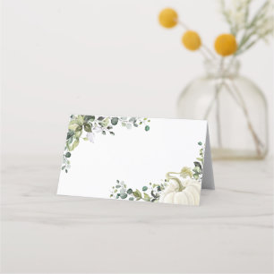 Carte De Placement Baby shower d'automne Citrouille vert Carte de pla