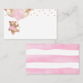 Carte De Placement Baby shower de balles or Rose Teddy Bear (Devant / Derrière)