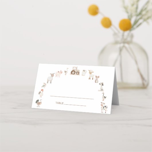 Carte De Placement Baby shower de Barnyard (Devant)