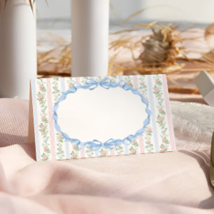 Carte De Placement Baby shower de boue rose et bleu