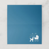 Carte De Placement Baby shower de chien de canicule Garçon bleu (Extérieur déplié)