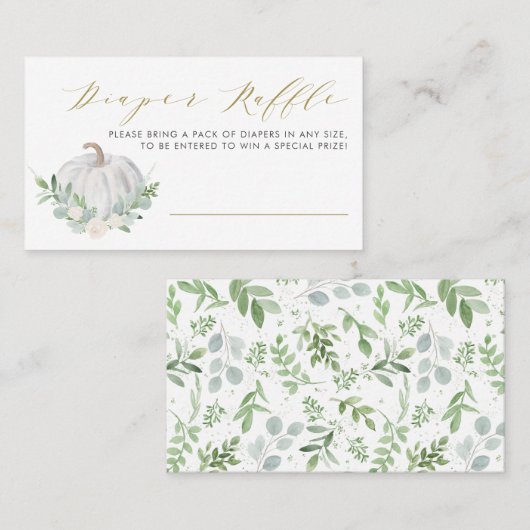 Carte De Placement Baby shower de chute blanc Citrouille  rabat (Devant / Derrière)