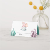 Carte De Placement Baby shower de dragon d'éclosion rose (Dos)