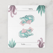 Carte De Placement Baby shower de dragon Turquoise dormant (Extérieur déplié)