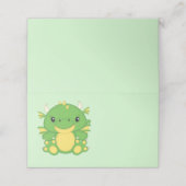 Carte De Placement Baby shower de dragon vert (Extérieur déplié)