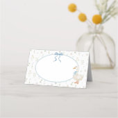 Carte De Placement Baby shower de Fleur sauvage d'oie bleu Bow (Devant)