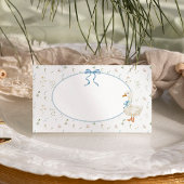 Carte De Placement Baby shower de Fleur sauvage d'oie bleu Bow