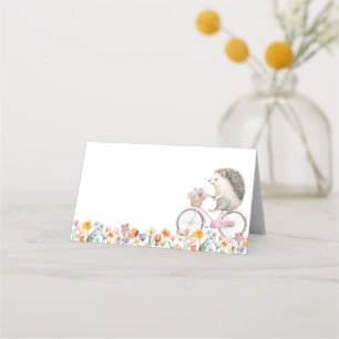 Carte De Placement Baby shower de hérisson rose