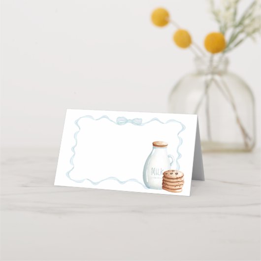 Carte De Placement Baby shower de lait et de biscuits (Devant)