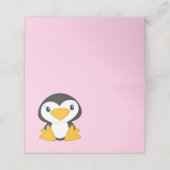 Carte De Placement Baby shower de pingouin (Extérieur déplié)