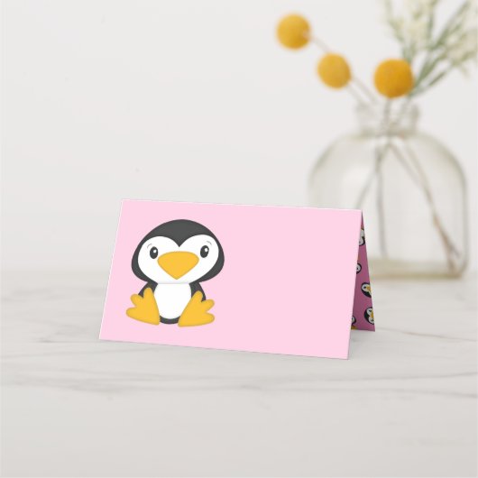 Carte De Placement Baby shower de pingouin (Devant)