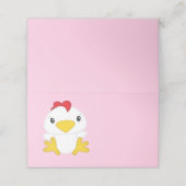 Carte De Placement Baby shower de poulet ferme rose (Extérieur déplié)