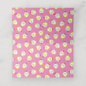 Carte De Placement Baby shower de poulet ferme rose (Intérieur déplié)