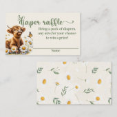 Carte De Placement Baby shower de tombola de vache Highland (Devant / Derrière)