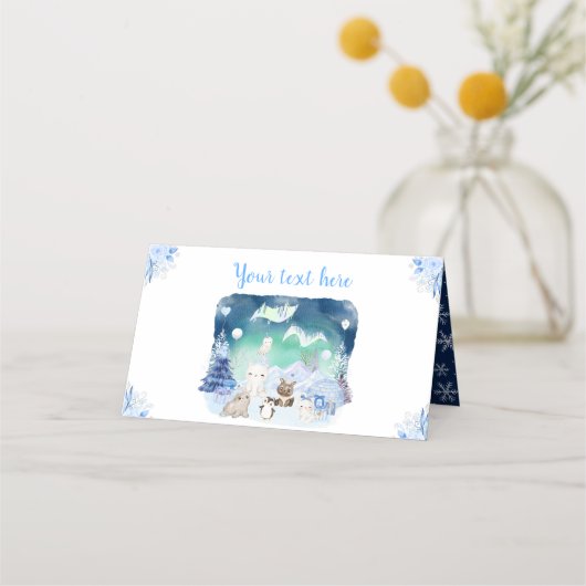 Carte De Placement Baby shower des animaux de l'Arctique (Devant)
