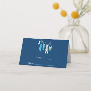 Carte De Placement Baby shower d'illustration pour bébé bleu Marine C