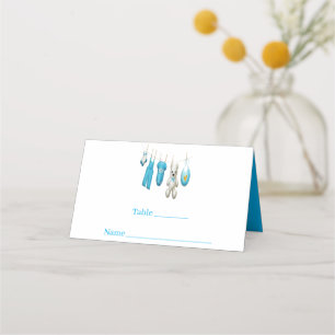 Carte De Placement Baby shower d'illustration pour bébé bleu mou