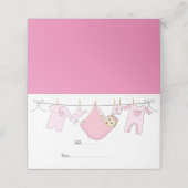 Carte De Placement Baby shower d'illustration rose mignonne (Extérieur déplié)