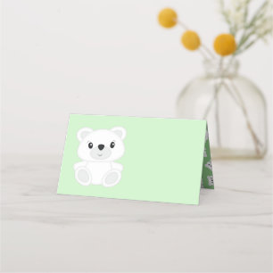 Carte De Placement Baby shower d'ours polaire
