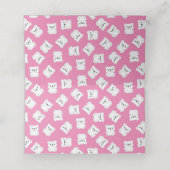 Carte De Placement Baby shower d'ours polaire rose (Intérieur déplié)