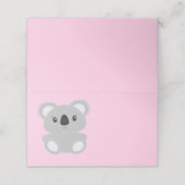 Carte De Placement Baby shower d'ours rose Koala (Extérieur déplié)