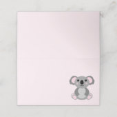 Carte De Placement Baby shower d'ours rose Koala (Extérieur déplié)