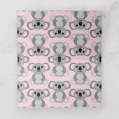 Carte De Placement Baby shower d'ours rose Koala (Intérieur déplié)