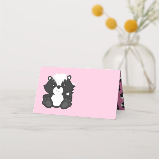 Carte De Placement Baby shower en peau rose (Devant)