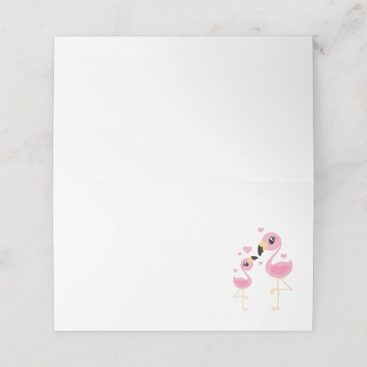 Carte De Placement Baby shower Flamant rose rose (Extérieur déplié)