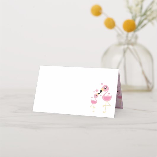 Carte De Placement Baby shower Flamant rose rose (Devant)