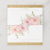 Carte De Placement Baby shower floral rose pâle (Extérieur déplié)