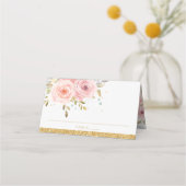 Carte De Placement Baby shower floral rose pâle (Dos)