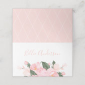 Carte De Placement Baby shower floral rose vif (Extérieur déplié)