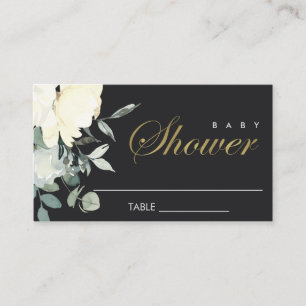 CARTE DE PLACEMENT BABY SHOWER FLORALE D'EAU BLACK IVORY